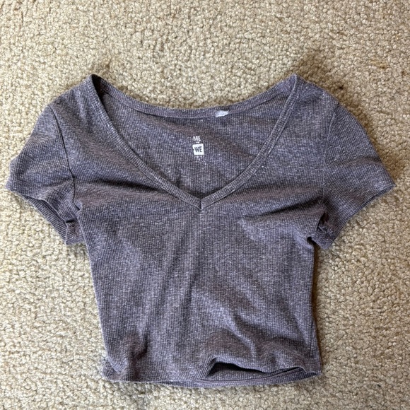 Dark purple V-Neck Women's Top - Picture 2 of 3